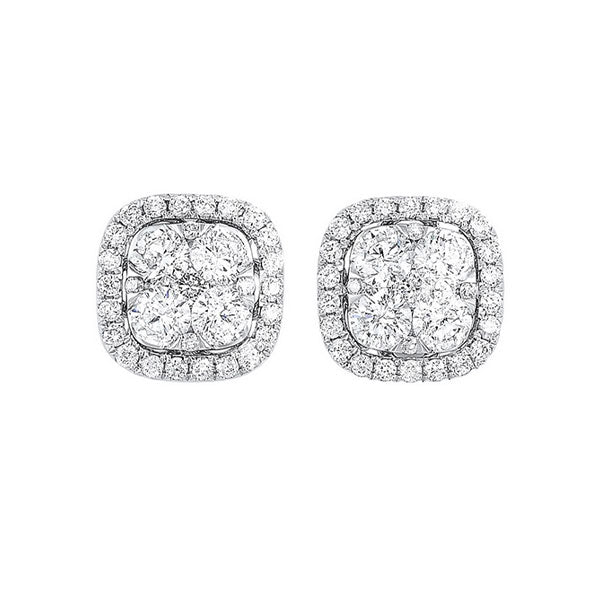 14Kt White Gold Diamond (1Ctw) Earring