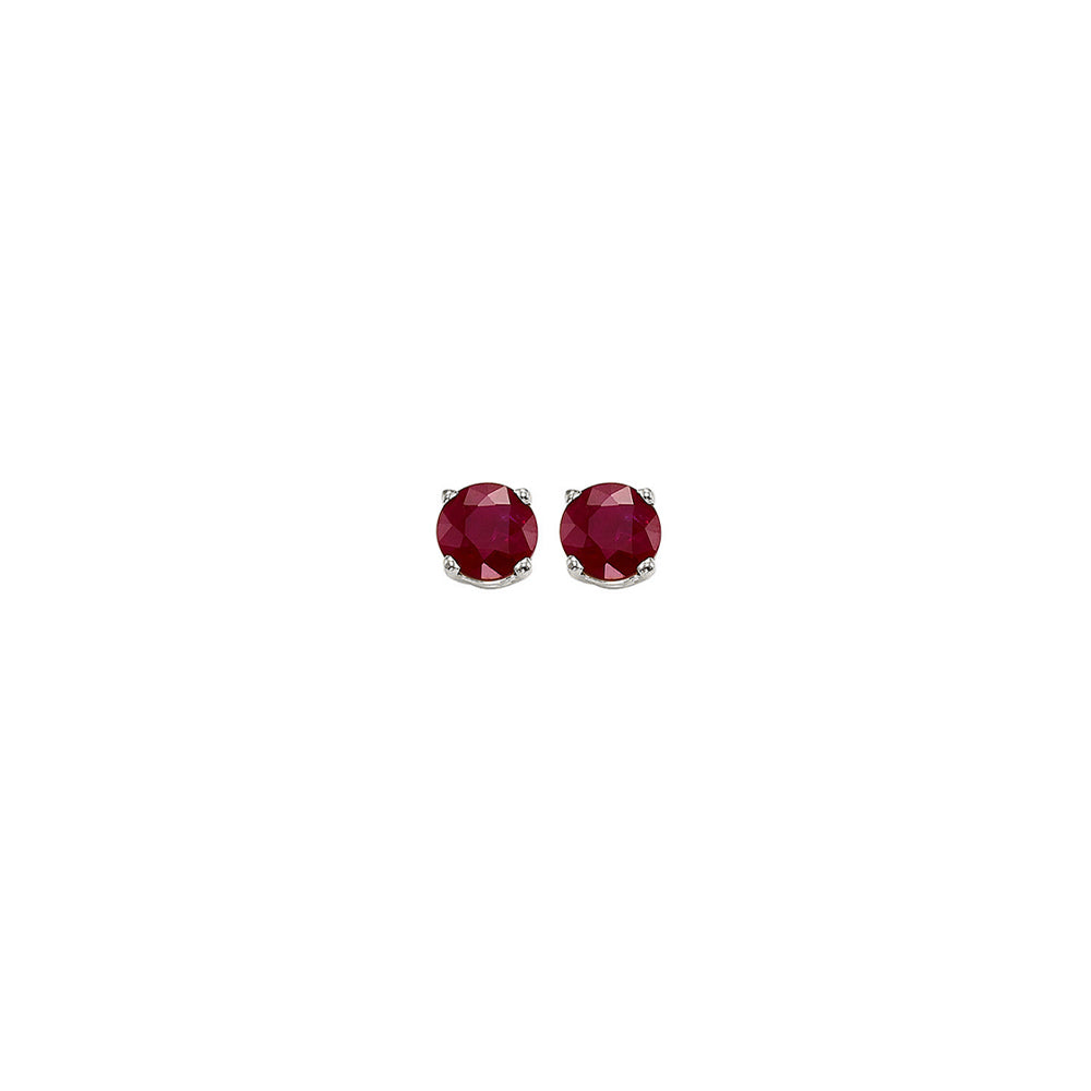 14Kt White Gold Ruby (1/4 Ctw) Earring