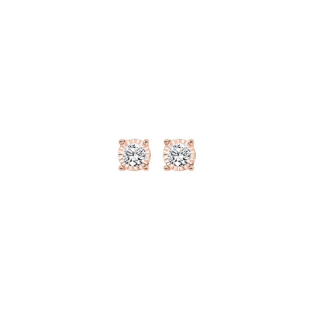 14Kt Rose Gold Diamond (1/10 Ctw) Earring
