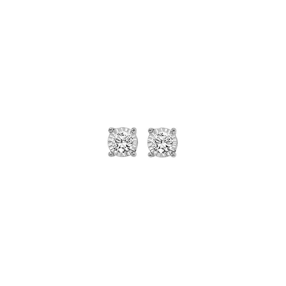 14Kt White Gold Diamond (1/10 Ctw) Earring