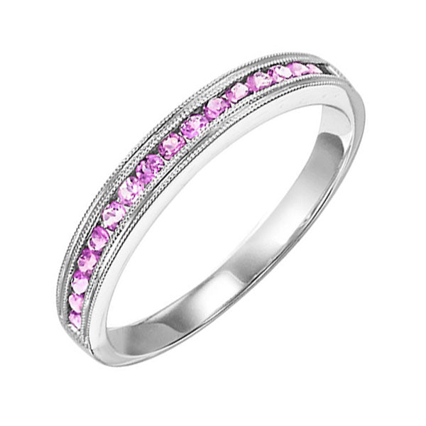 10Kt White Gold Pink Sapphire (1/3 Ctw) Ring