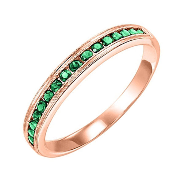 10Kt Rose Gold Emerald (1/3 Ctw) Ring