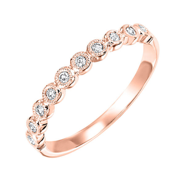 10Kt Pink Gold Diamond (1/10 Ctw) Ring