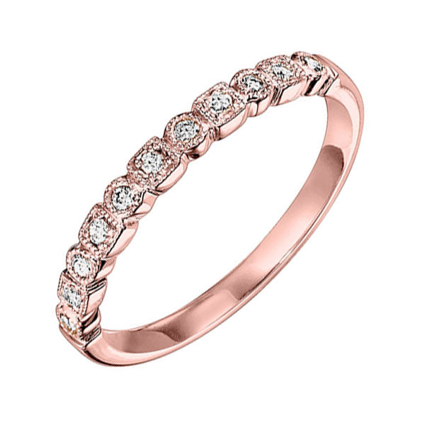 14Kt Rose Gold Diamond (1/10 Ctw) Ring