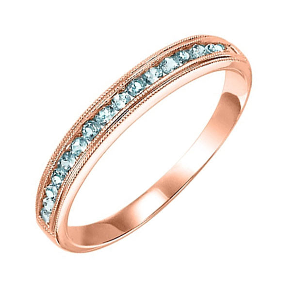 10Kt Rose Gold Aquamarine (1/4 Ctw) Ring