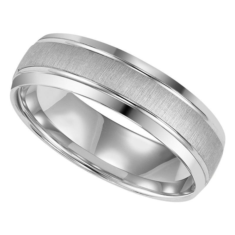 Men's 10k white discount gold wedding band