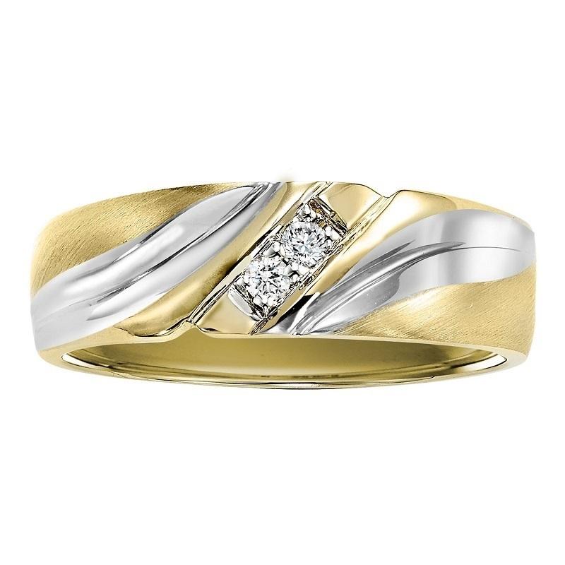 10K Two Tone Men s Diamond Wedding Band 1 20 ct. V Jewelers