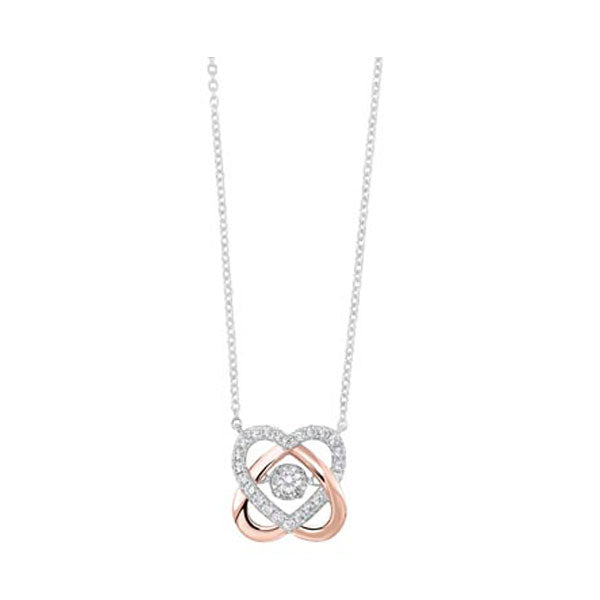 10Kt White Rose Gold Diamond (1/4Ctw) Necklace