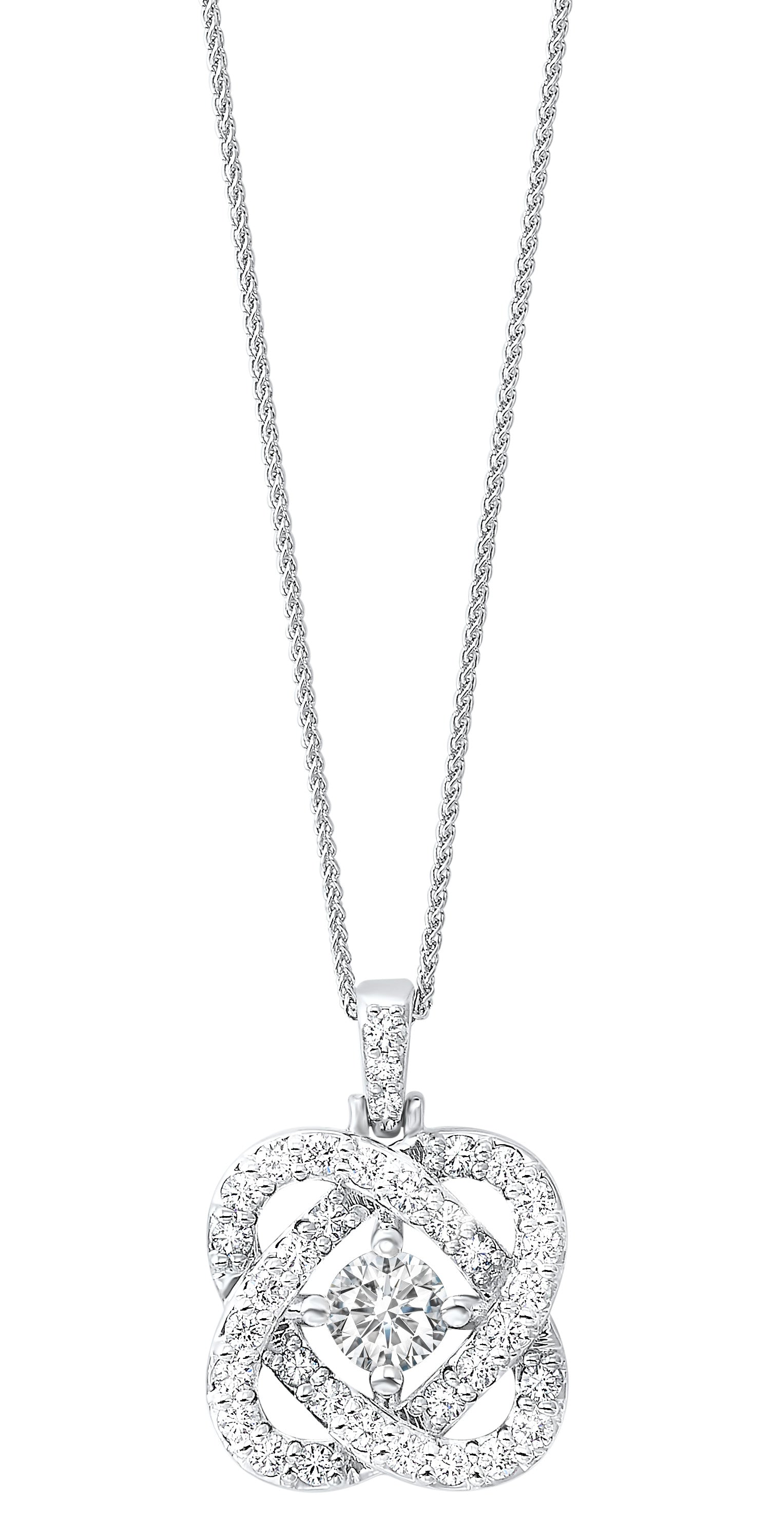 14 Karat White Gold 1/4 Carat Diamond Cluster Pendant - WeilJewelry