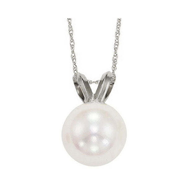14Kt White Gold Pearl (1/2 Ctw) Pendant