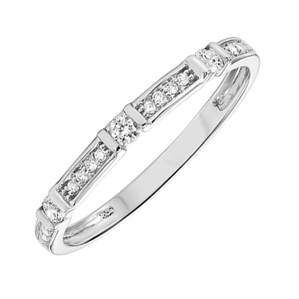 10Kt White Gold Diamond (1/6Ctw) Band