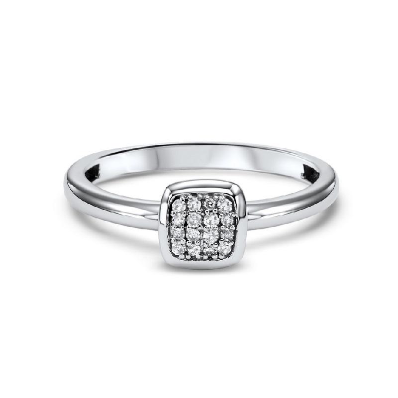 14K White Gold Diamond Stackable Ring - 1/10 ct.