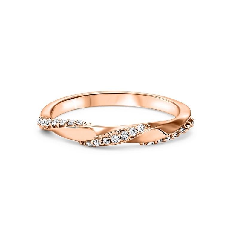 10K Rose Gold Diamond Mixable Ring 1/8 ct