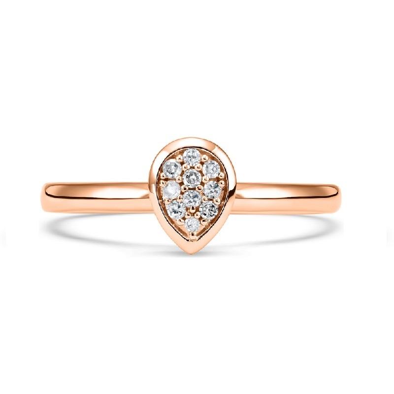10K Rose Gold Diamond Mixable Ring 1/10 ct