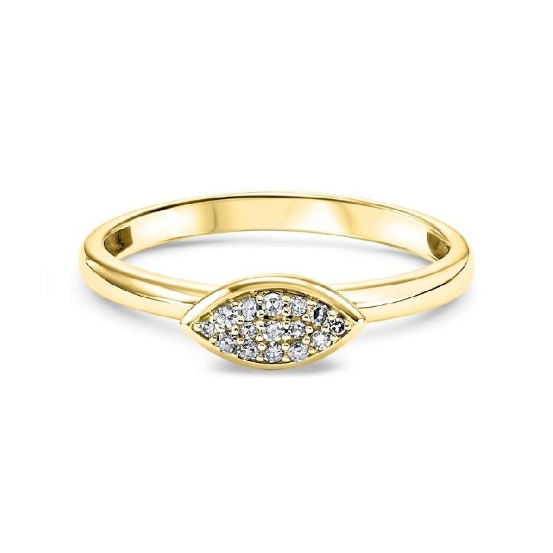 10K Yellow Gold Diamond Stackable Ring - 1/10 ct.