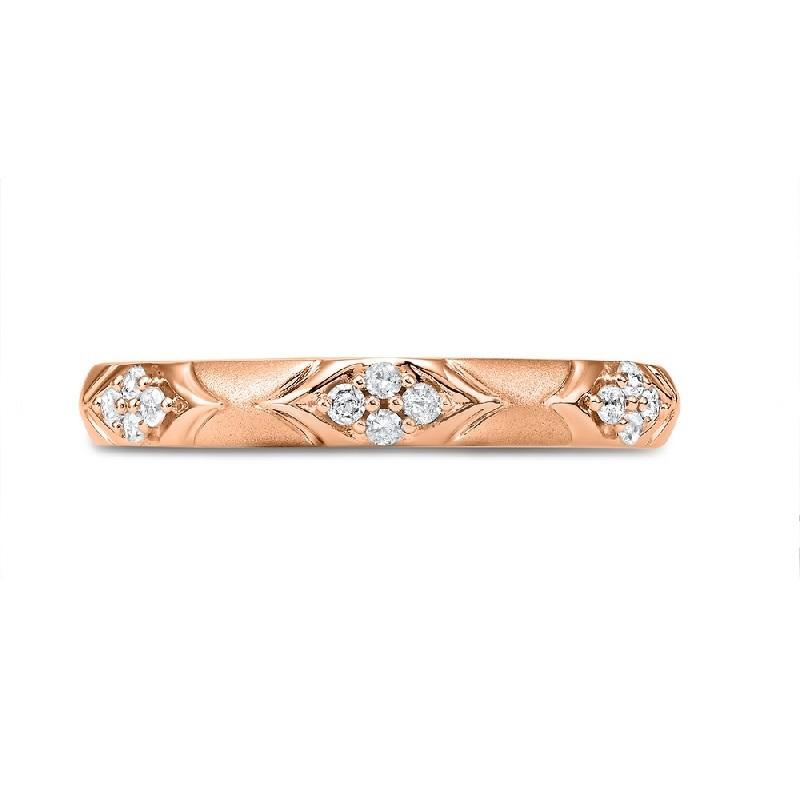 14K Rose Gold Diamond Ring - 1/8 ct.