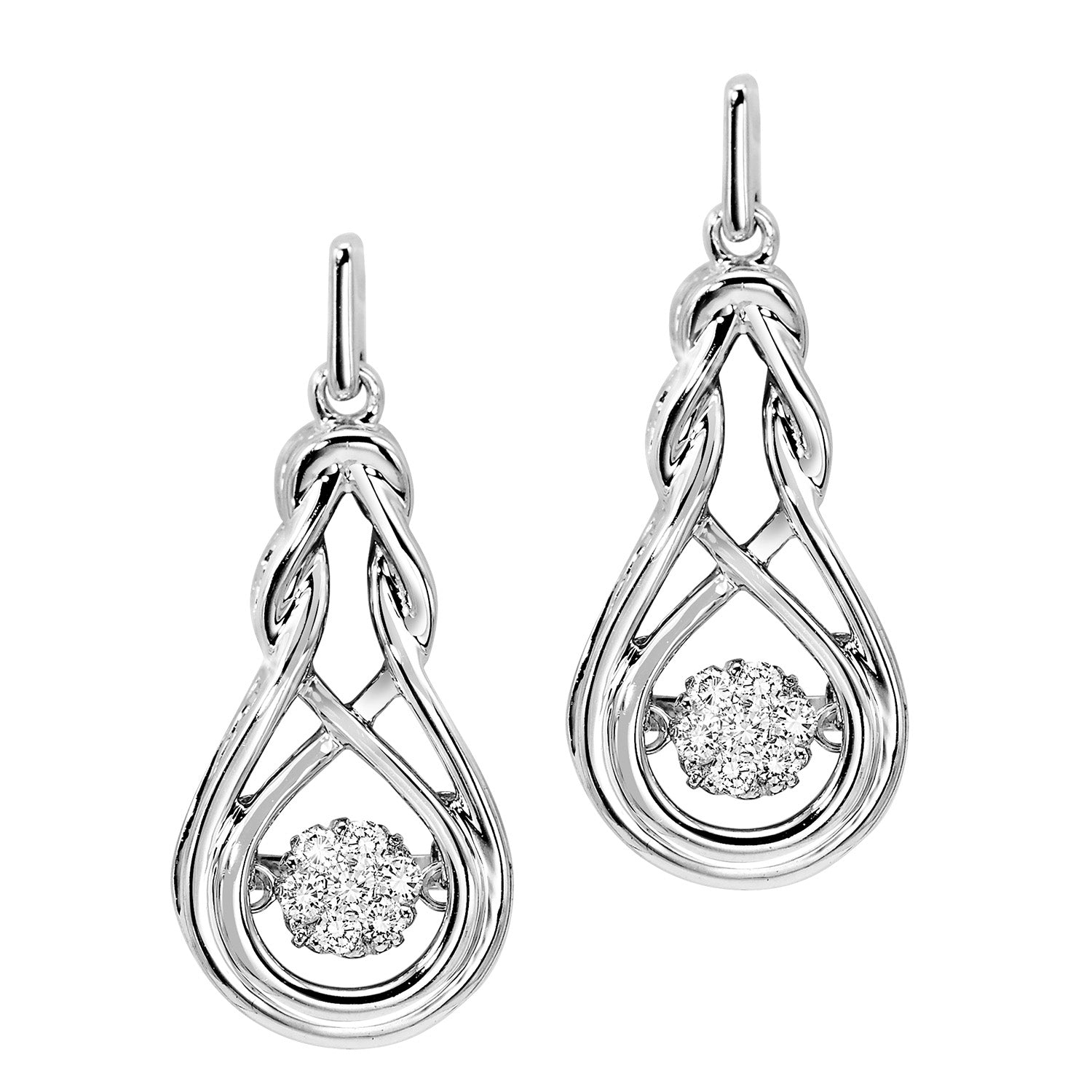 Silver Diamond ROL Earrings