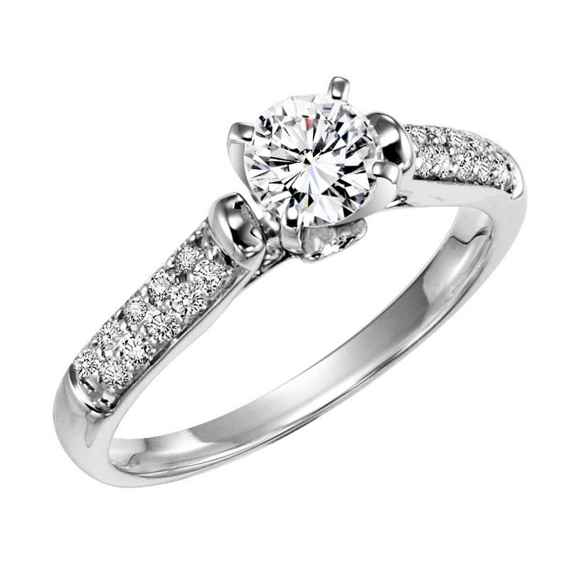 GIA Certified Diamond Engagement Ring 0.43 Carat 14 Karat White Gold For  Sale at 1stDibs