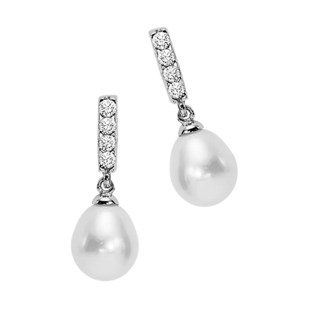 Silver Pearl Earring view 2