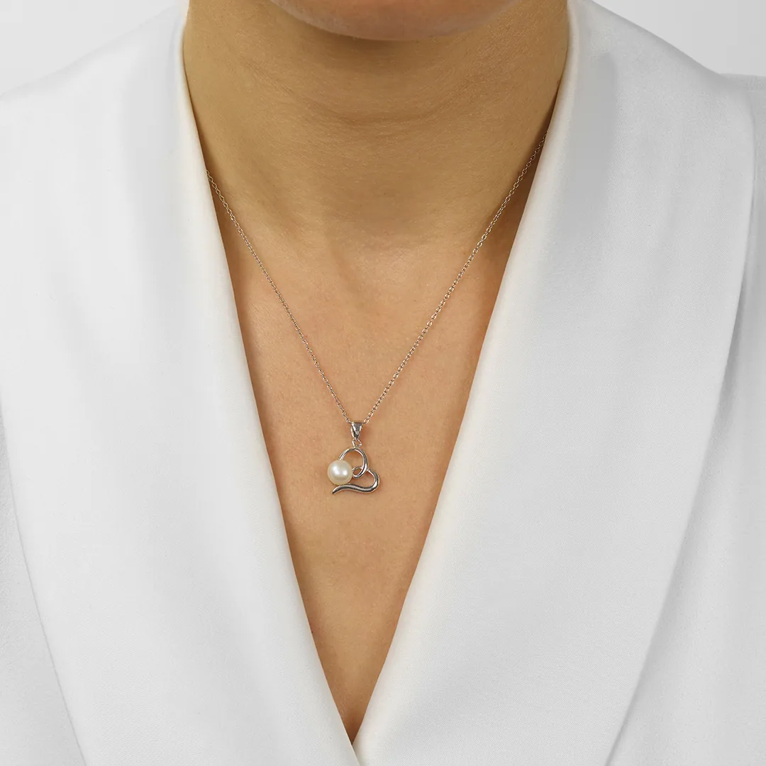 Silver Pearl Pendant view 2