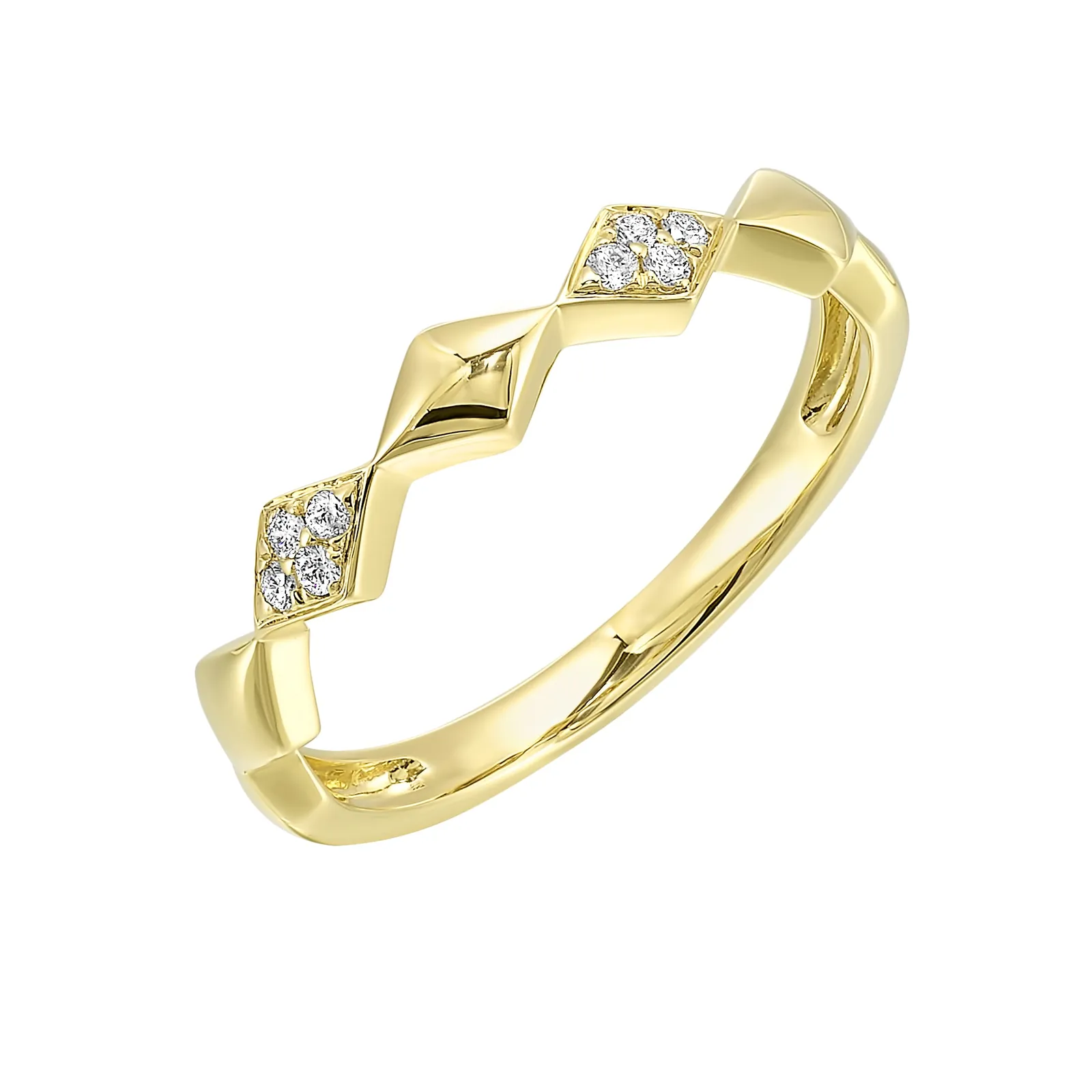 14Kt Yellow Gold Diamond 1/20Ctw Ring view 2