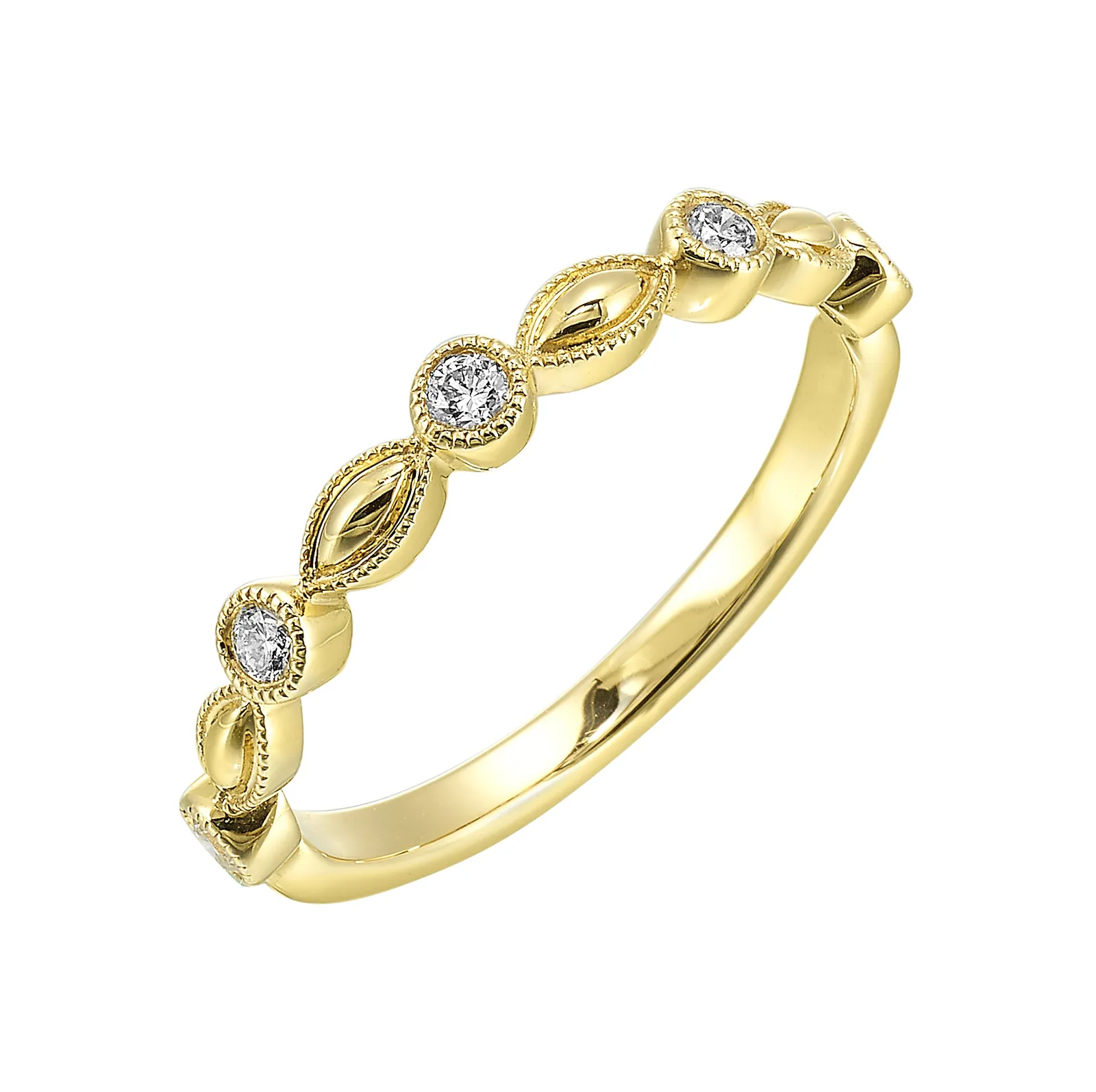 14Kt Yellow Gold Diamond 1/7Ctw Ring view 2