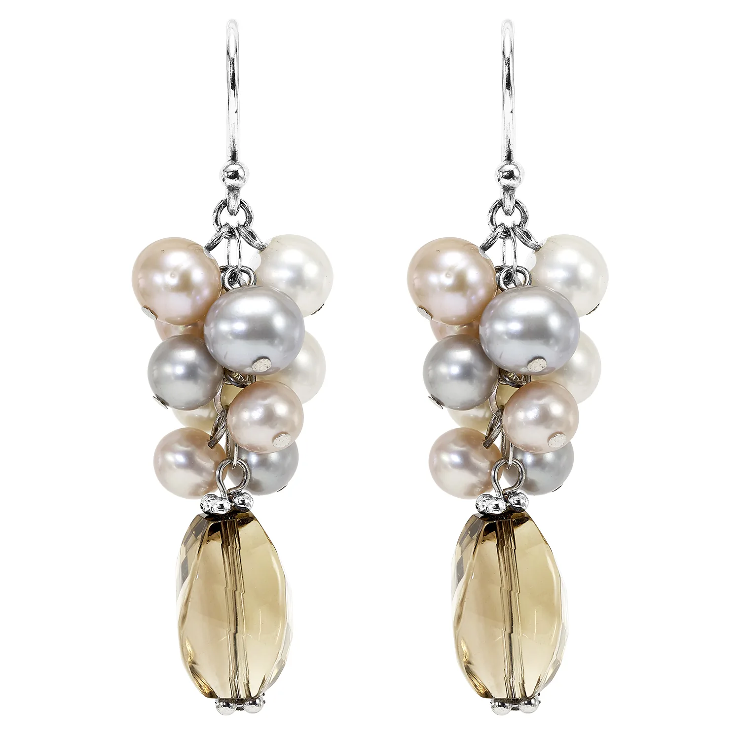 Silver White & Pearl Earring
