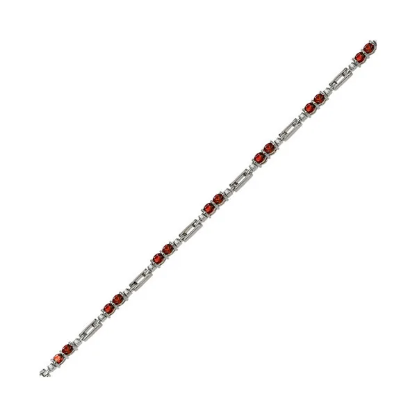 14Kt White Gold Diamond 1/4Ctw & Ruby 2 7/8Ctw Bracelet