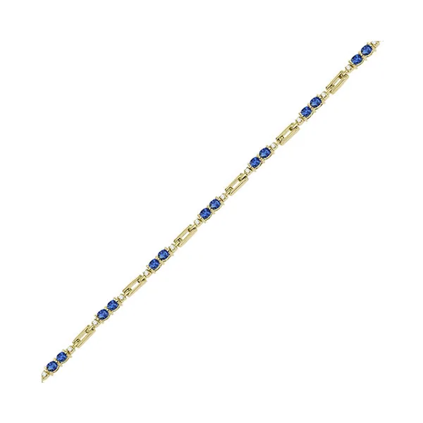 14Kt Yellow Gold Diamond 1/4Ctw & Sapphire 3 1/5Ctw Bracelet