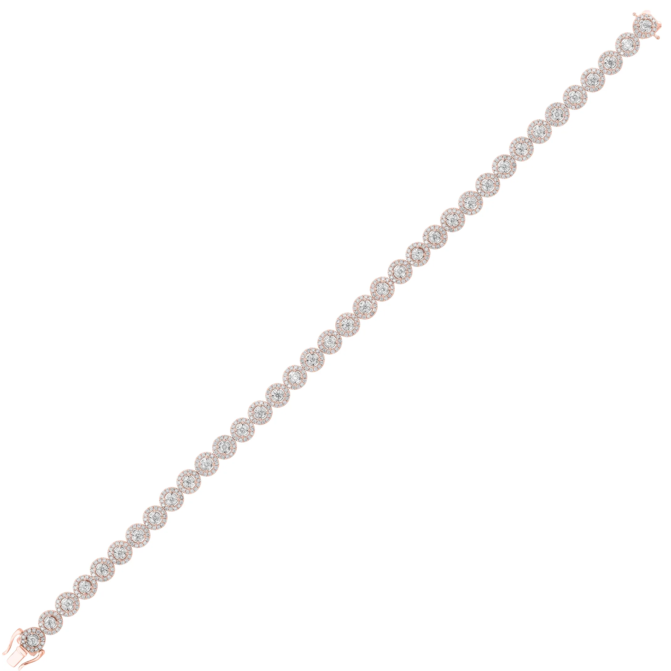 14Kt Rose Gold Diamond 2Ctw Bracelet