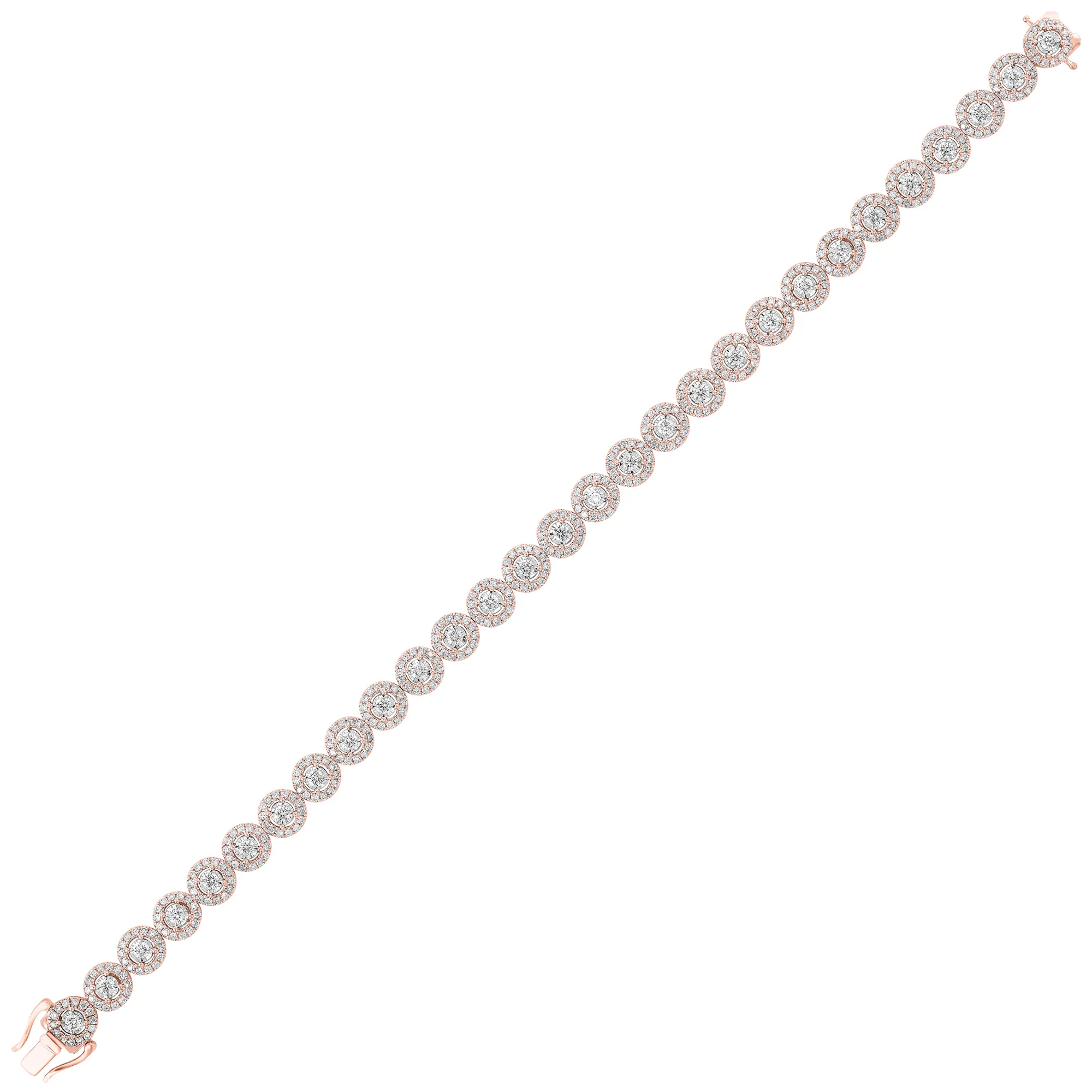 14Kt Rose Gold Diamond 4Ctw Bracelet