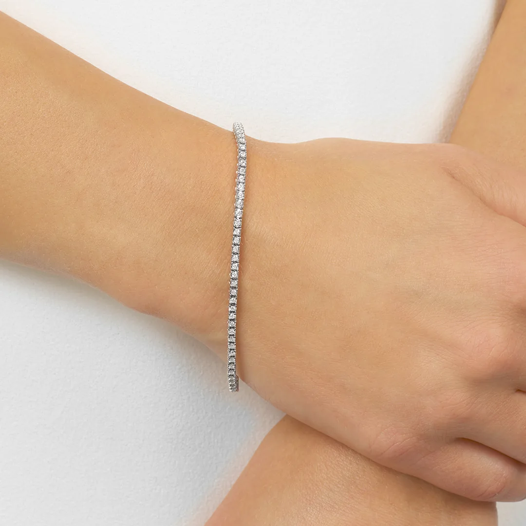 14Kt White Gold Diamond 1Ctw Bracelet view 2