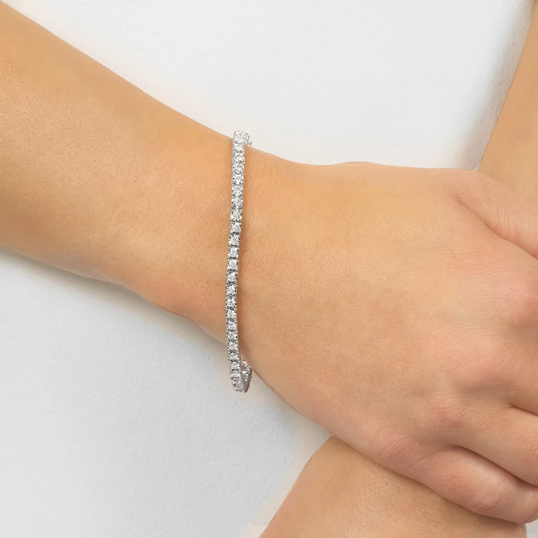 14Kt White Gold Diamond 3Ctw Bracelet view 2
