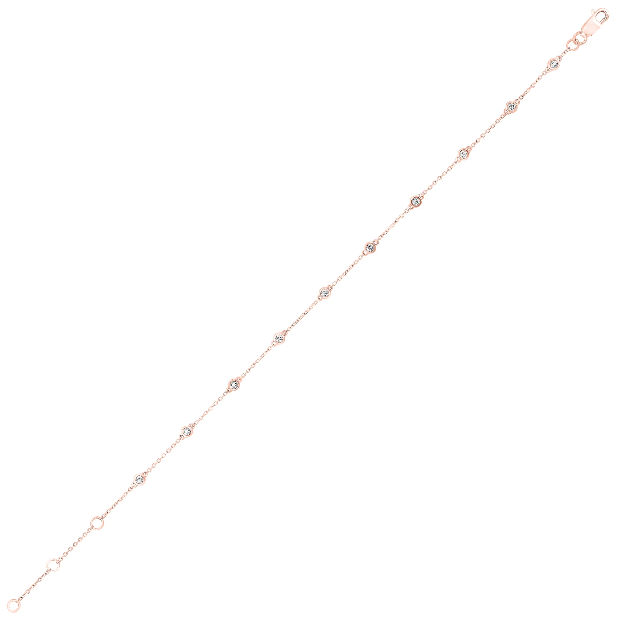 14Kt Rose Gold Diamond 1/4Ctw Bracelet