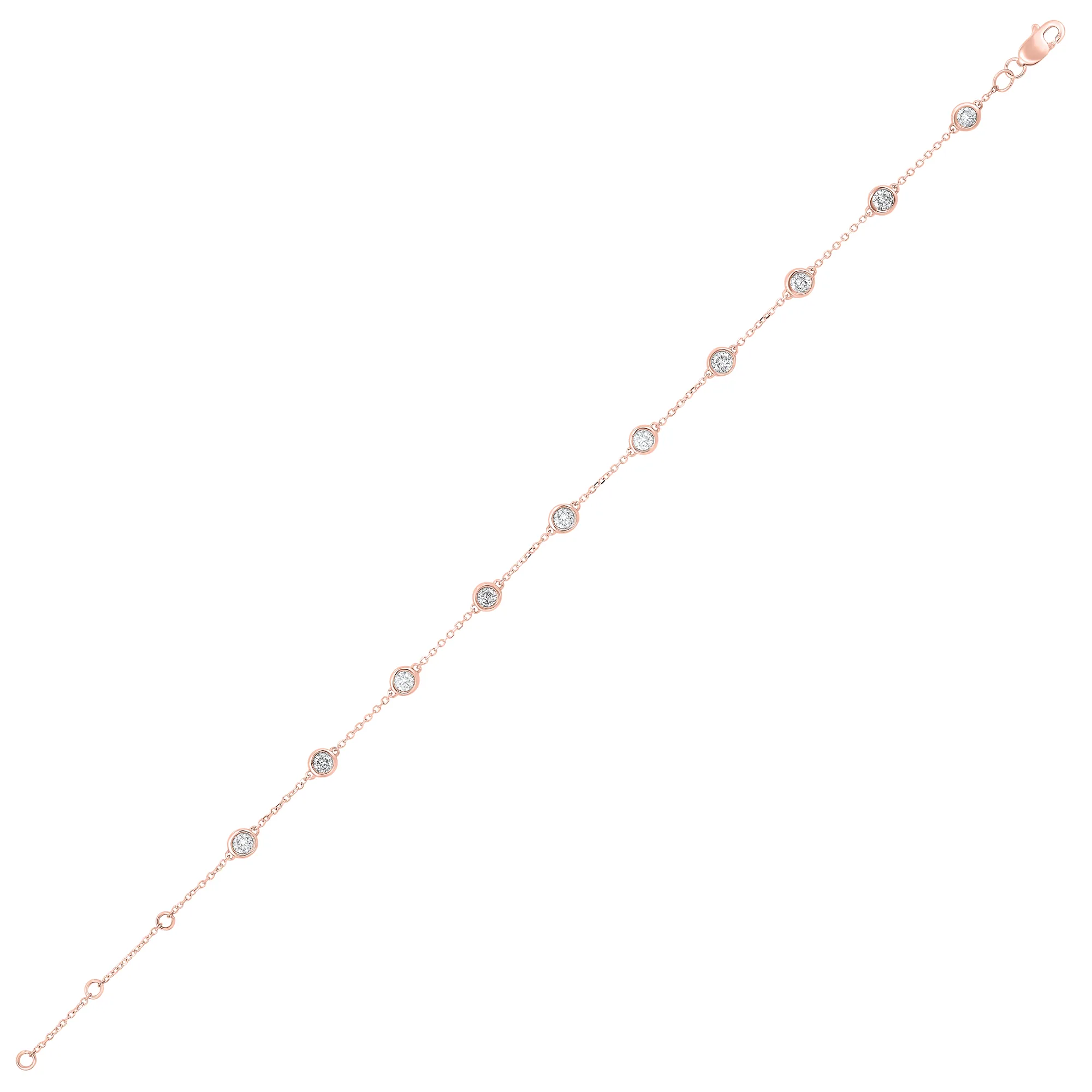 14Kt Rose Gold Diamond 3/4Ctw Bracelet