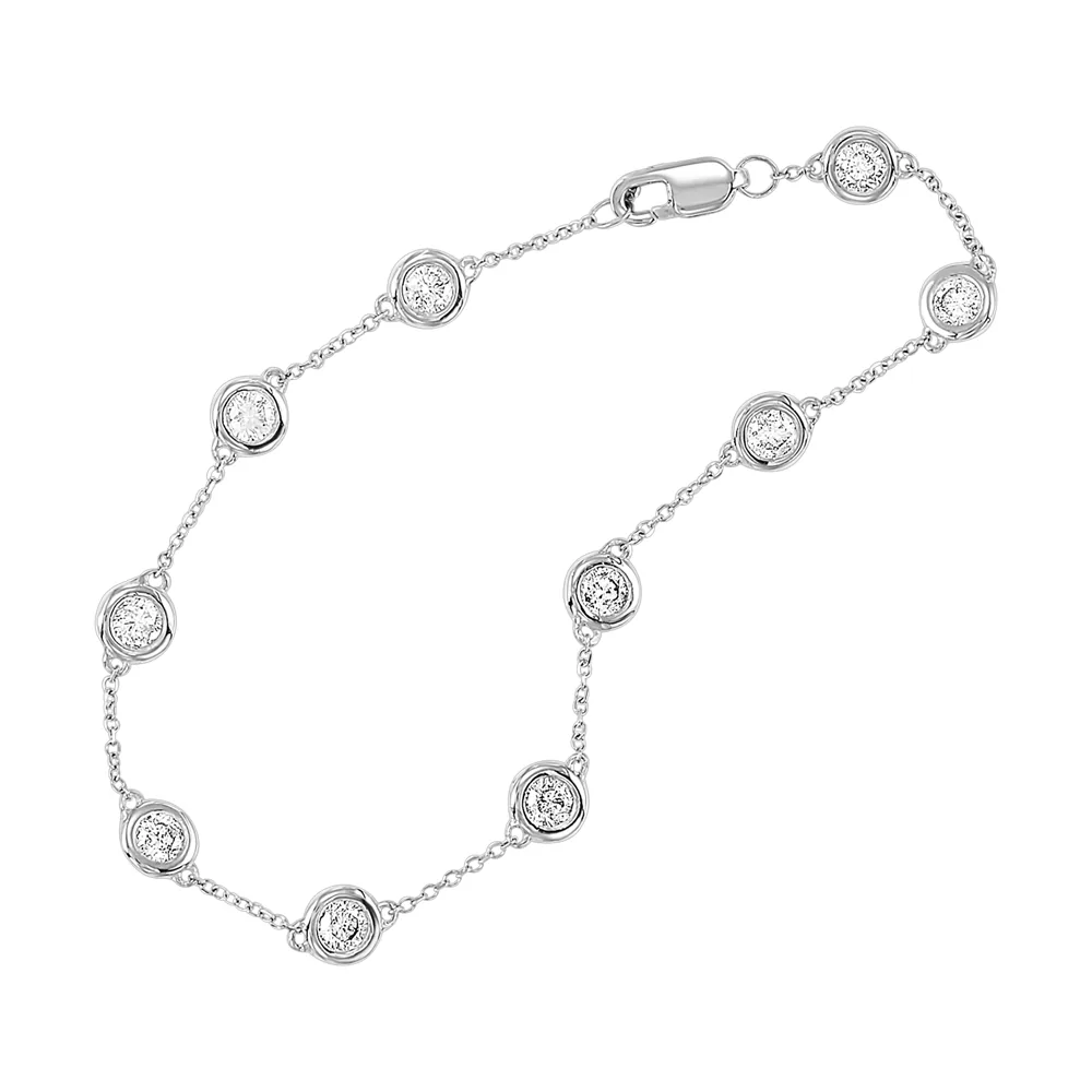 14Kt White Gold Diamond 1Ctw Bracelet view 2