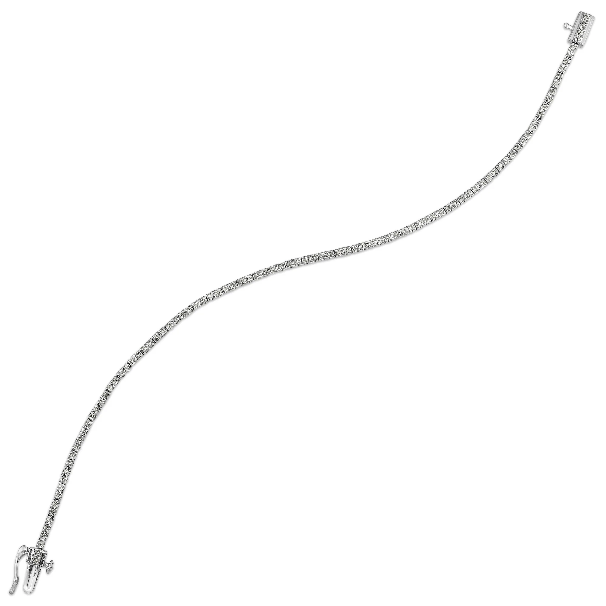 14Kt White Gold Diamond 1Ctw Bracelet view 2
