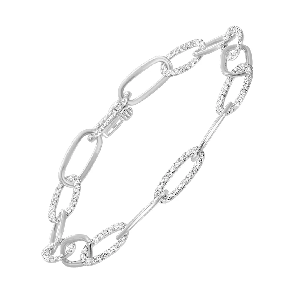 14Kt White Gold Diamond 1 1/2Ctw Bracelet view 2