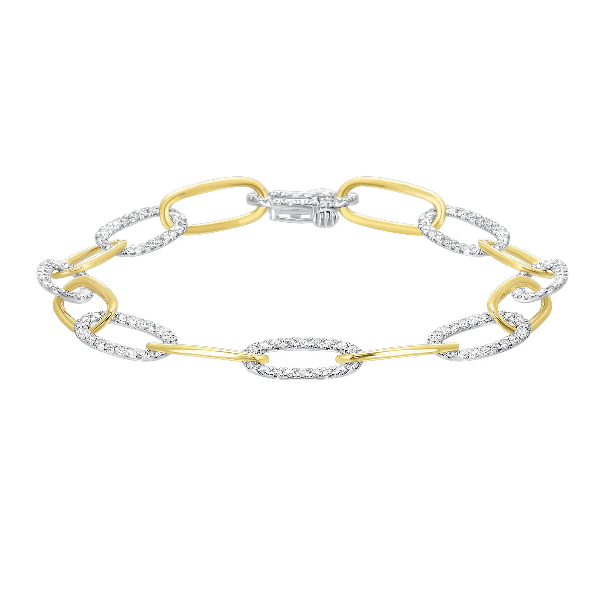 14Kt White Yellow Gold Diamond 1 1/2Ctw Bracelet view 2
