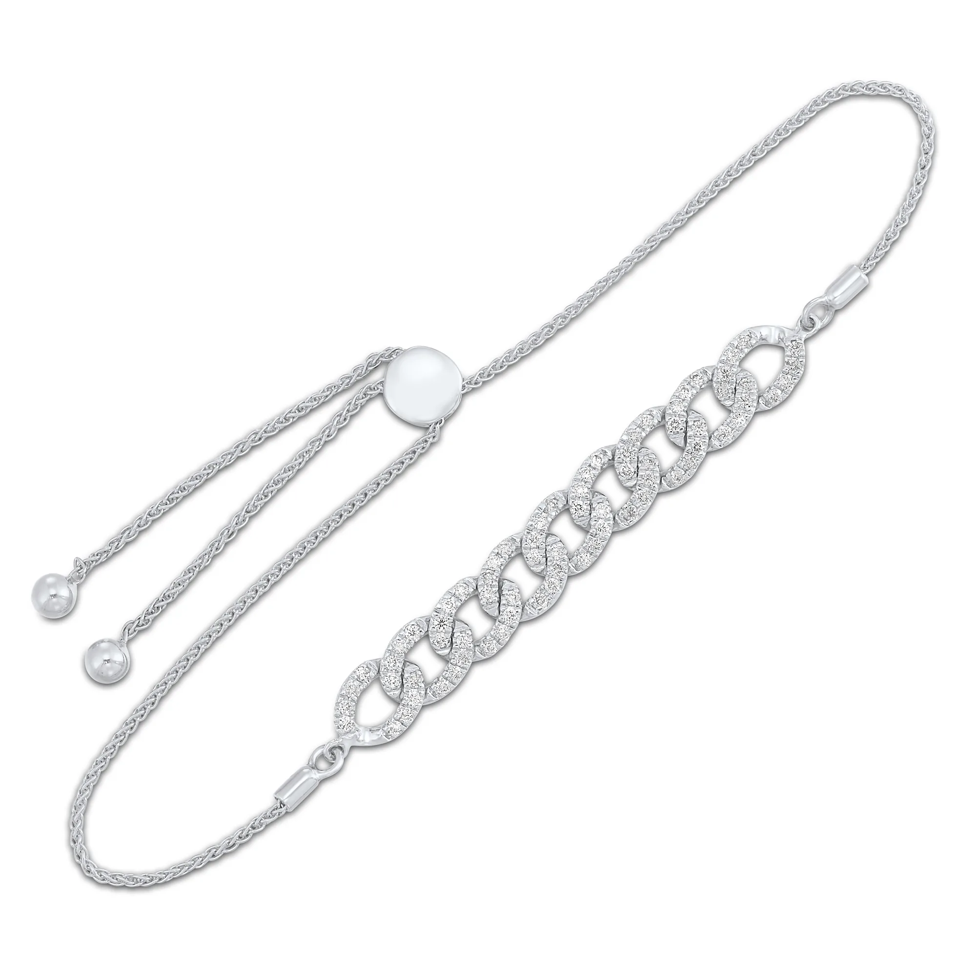10Kt White Gold Diamond 5/8Ctw Bracelet view 2