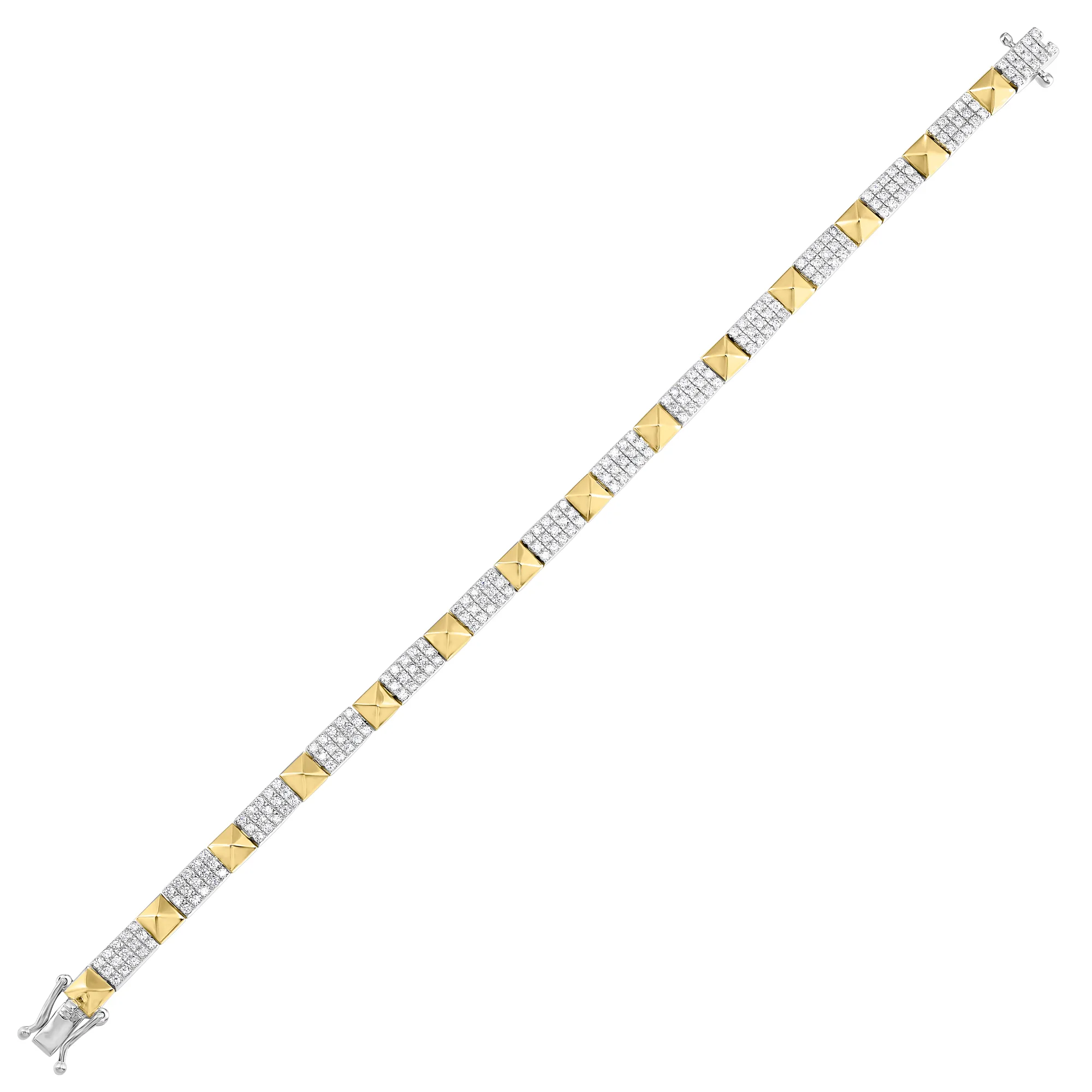 10Kt White Yellow Gold Diamond 2Ctw Bracelet