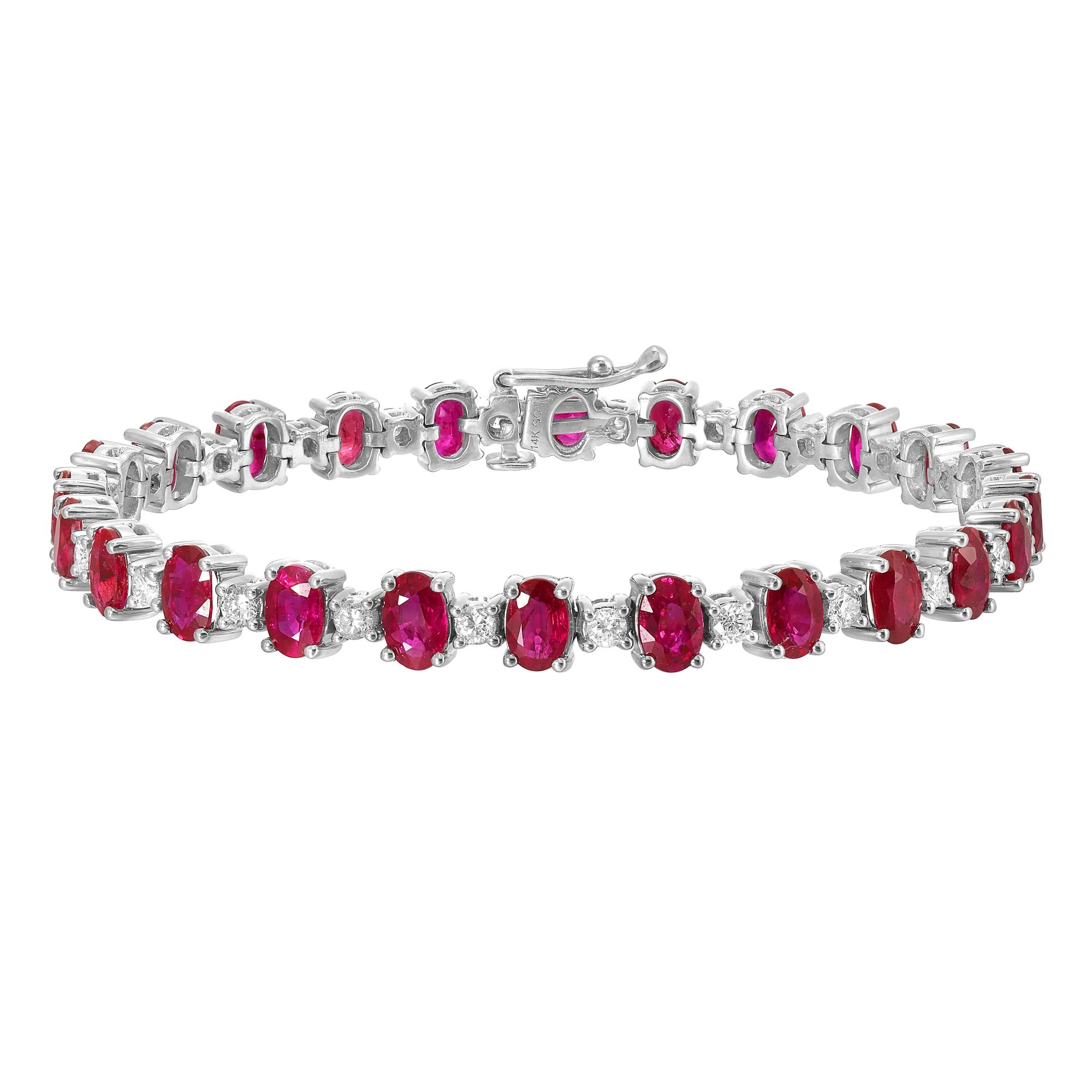 14Kt White Gold Diamond 1 5/8Ctw & Ruby 13 1/3Ctw Bracelet view 2