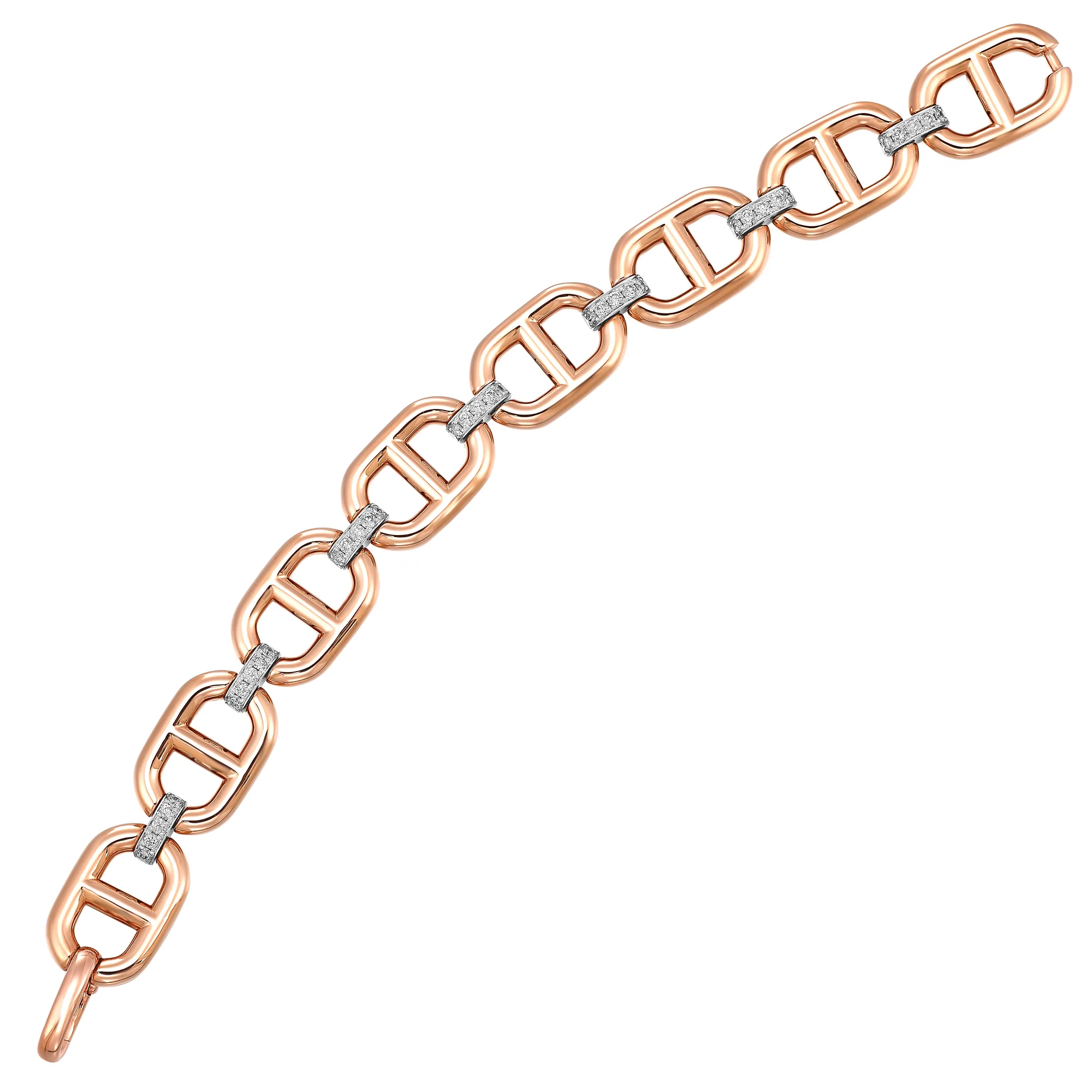14Kt White Rose Gold Diamond 1Ctw Bracelet view 2