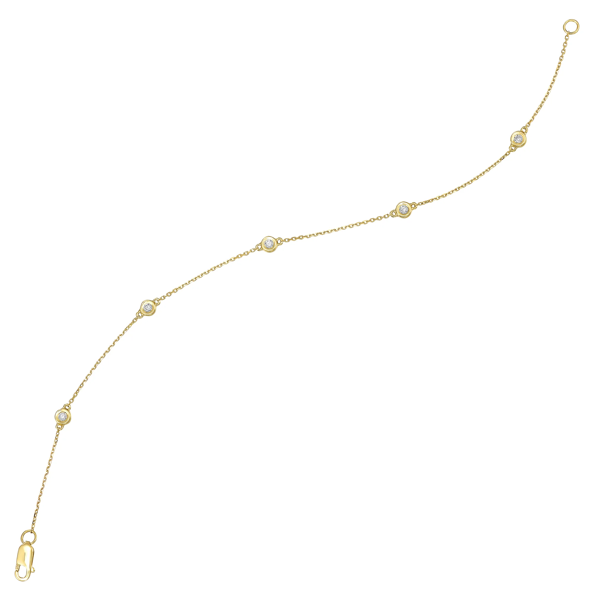 14Kt Yellow Gold Diamond 1/8Ctw Bracelet view 2
