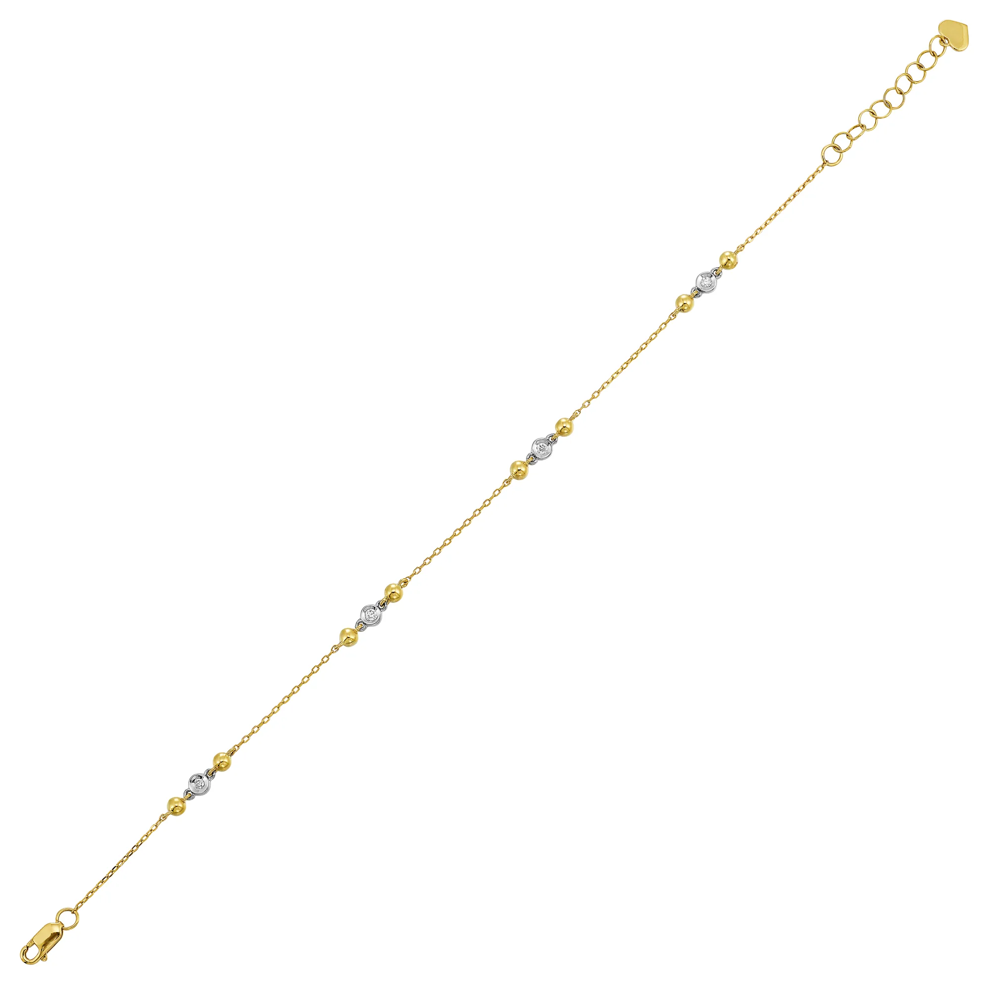 14Kt White Yellow Gold Diamond 1/10Ctw Bracelet view 2