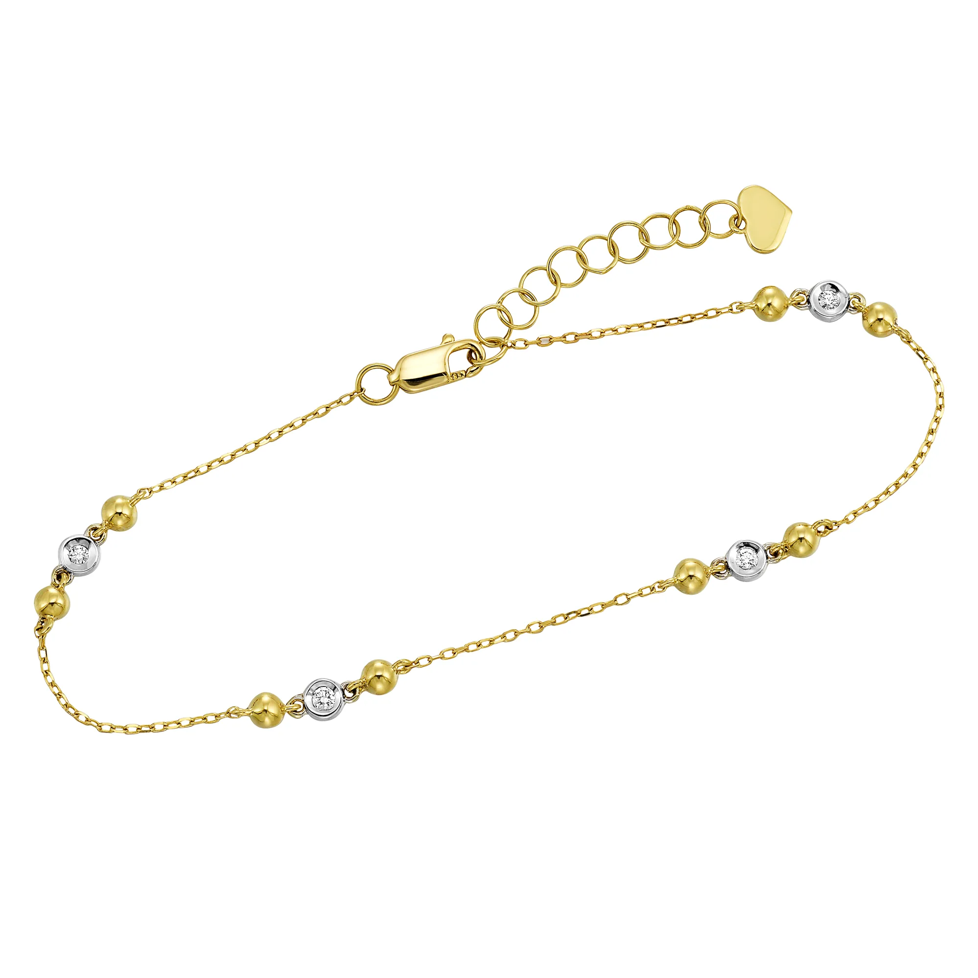 14Kt White Yellow Gold Diamond 1/10Ctw Bracelet view 3