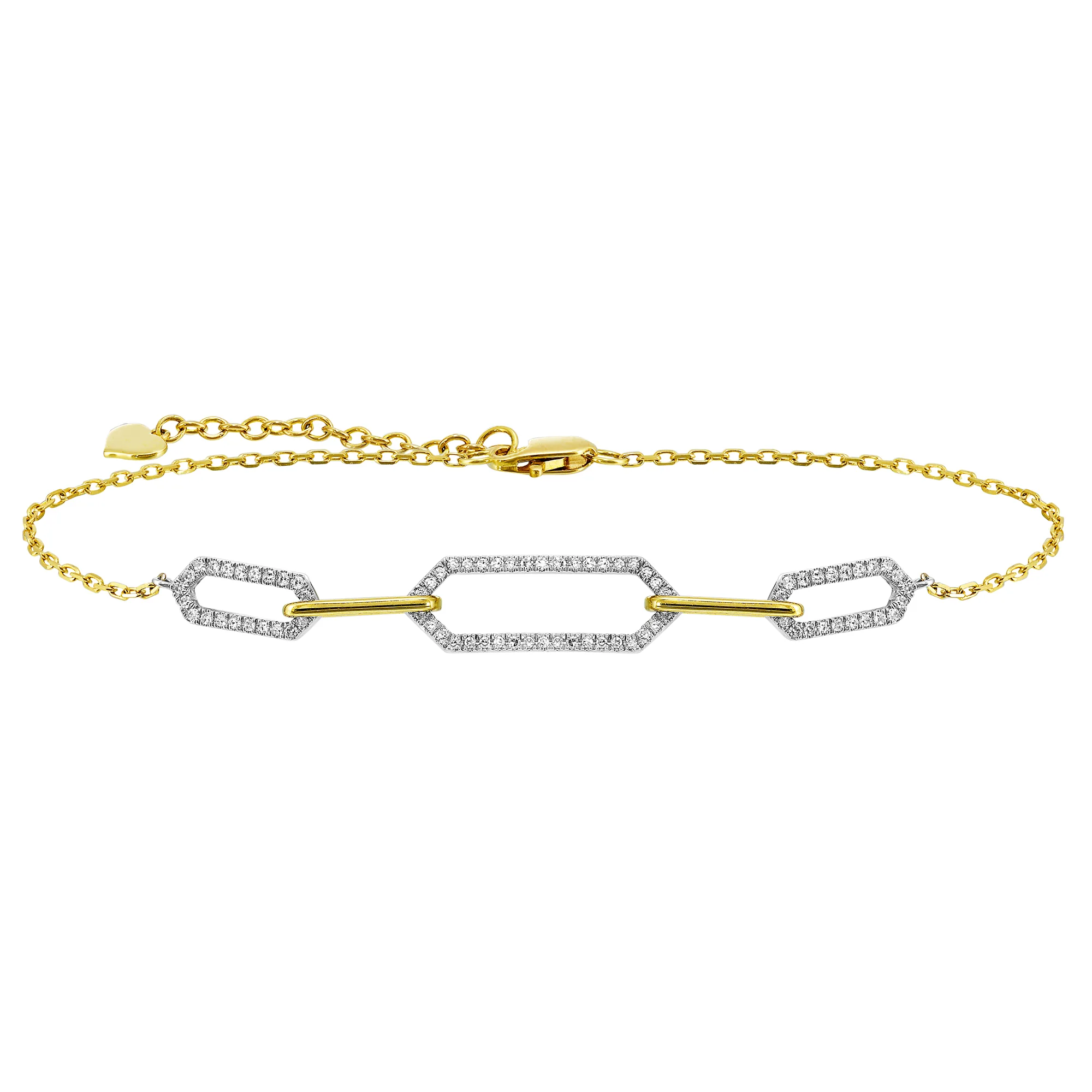 14Kt White Yellow Gold Diamond 1/5Ctw Bracelet view 2