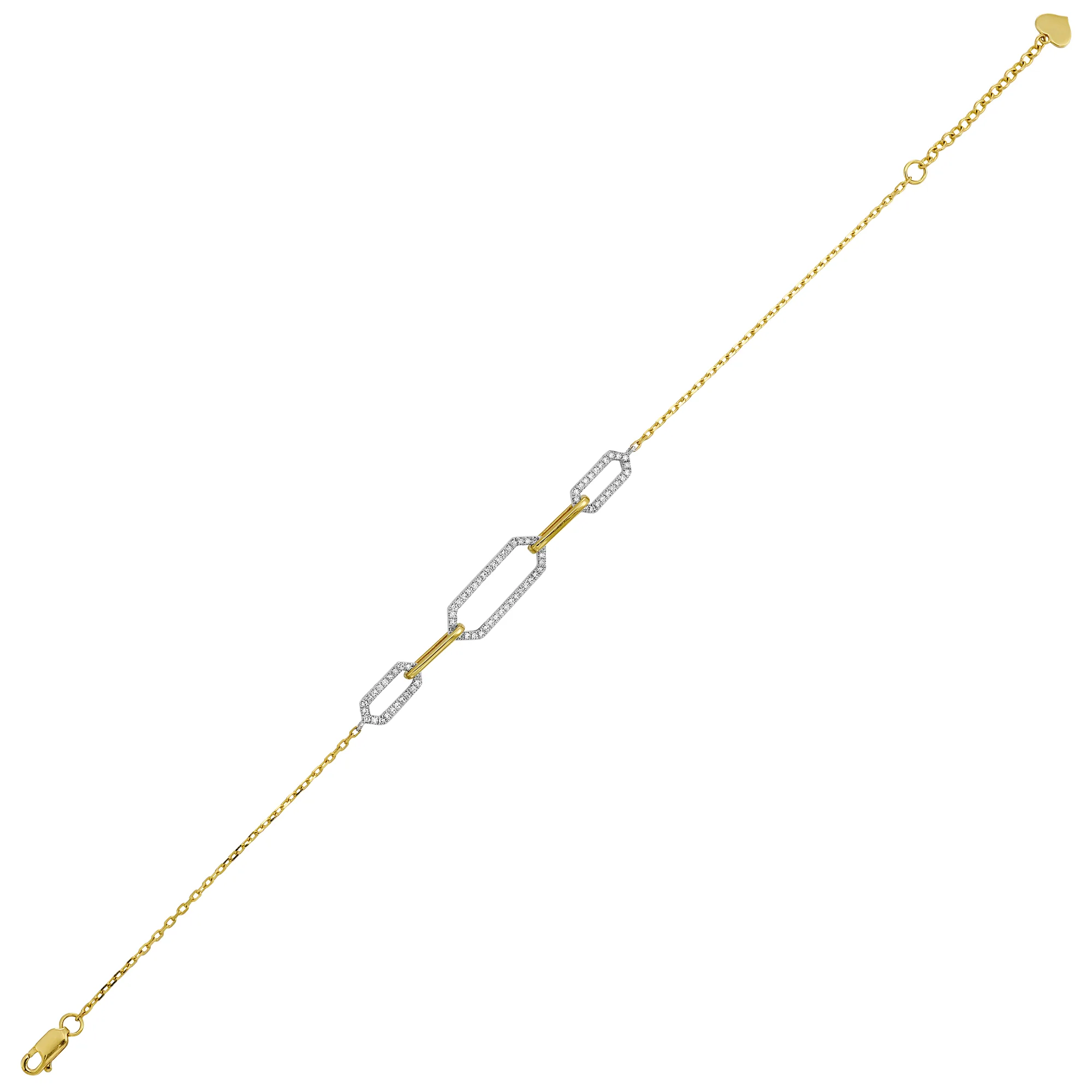 14Kt White Yellow Gold Diamond 1/5Ctw Bracelet
