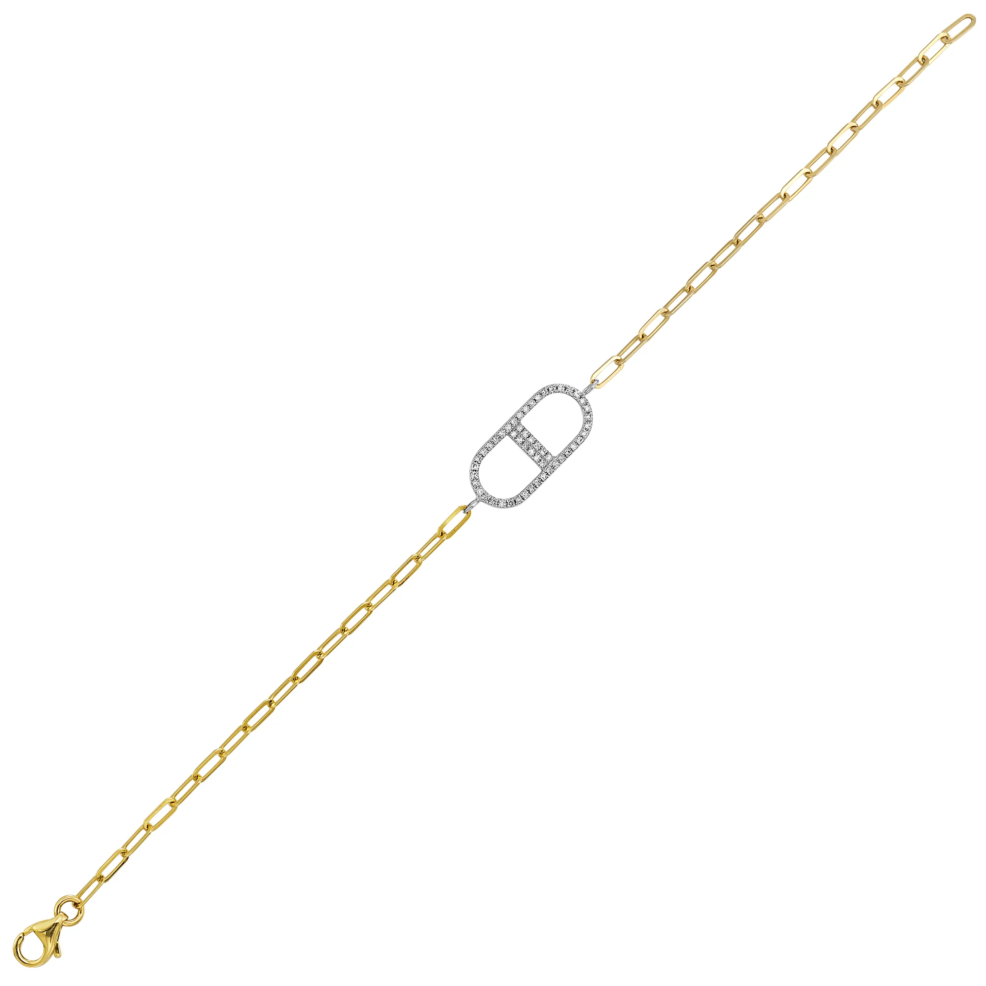 14Kt White Yellow Gold Diamond 1/7Ctw Bracelet view 2