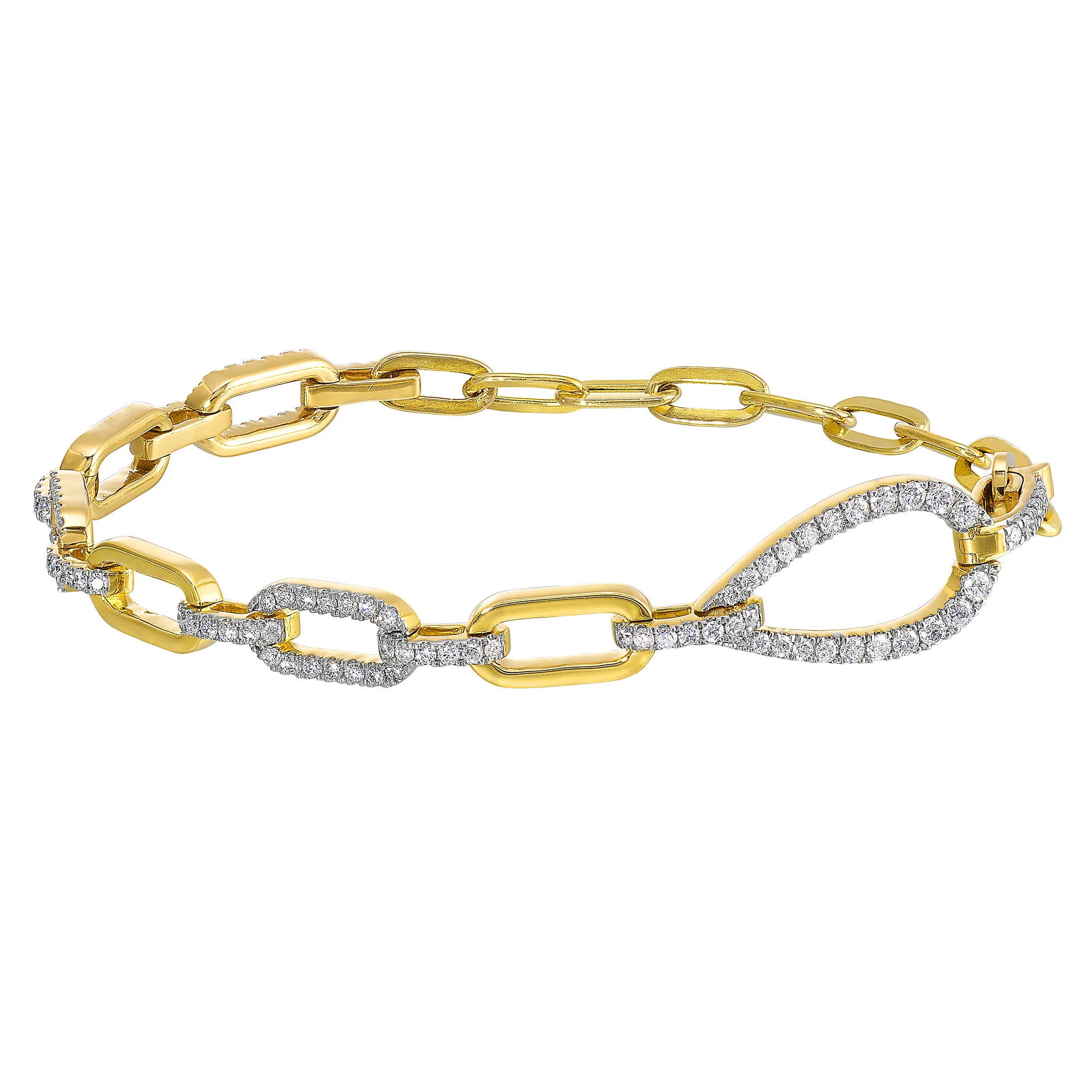 14Kt Yellow Gold Diamond 3/4Ctw Bracelet view 2